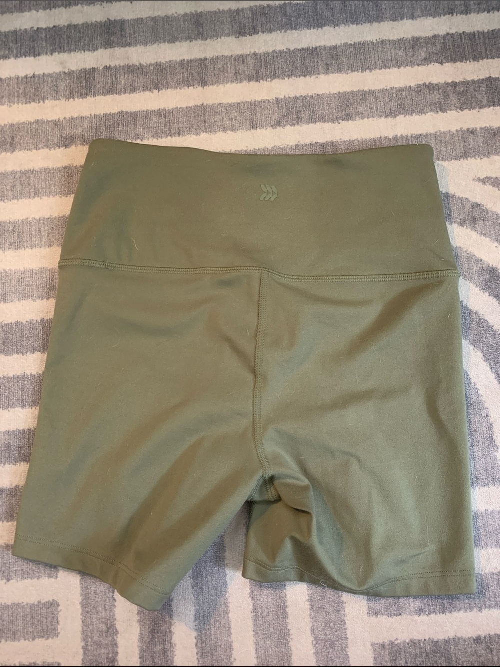 High-Rise Olive Bike Shorts for Women - Picture 2 of 4